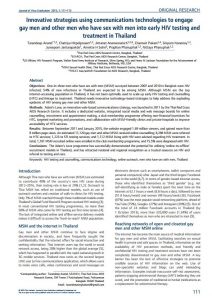 Innovative Strategies Using Communications Technologies to Engage Gay Men and Other Men Who Have Sex With Men Into Early HIV Testing and Treatment in Thailand