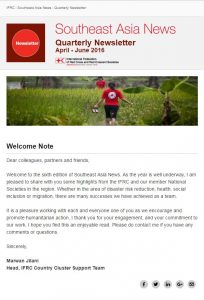 Sixth edition (2016, Apr-Jun) - Southeast Asia RCRC Regional E-Newsletter