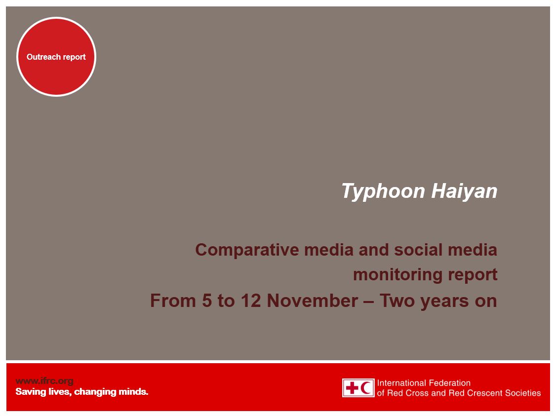 Comparative media and social media monitoring report | Typhoon Haiyan - 2 years on - Social Media