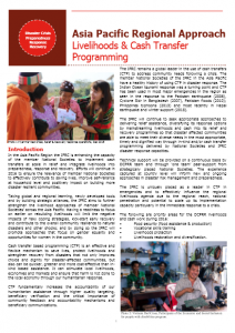 Asia Pacific Regional approach: Livelihoods & Cash Transfer Programming (Draft)